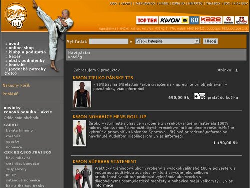 internetový obchod Budošport