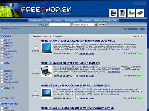 internetový obchod Freeshop