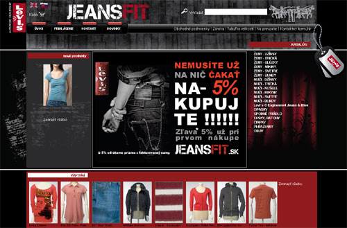 internetový obchod Jeansfit