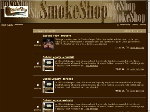 internetový obchod Smokeshop